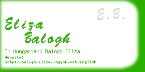 eliza balogh business card